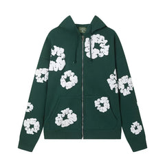 Denim Tears Cotton Wreath Full Zip Hoodie Dark Green