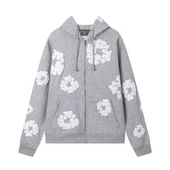 Denim Tears Cotton Wreath Full Zip Hoodie Heather Grey