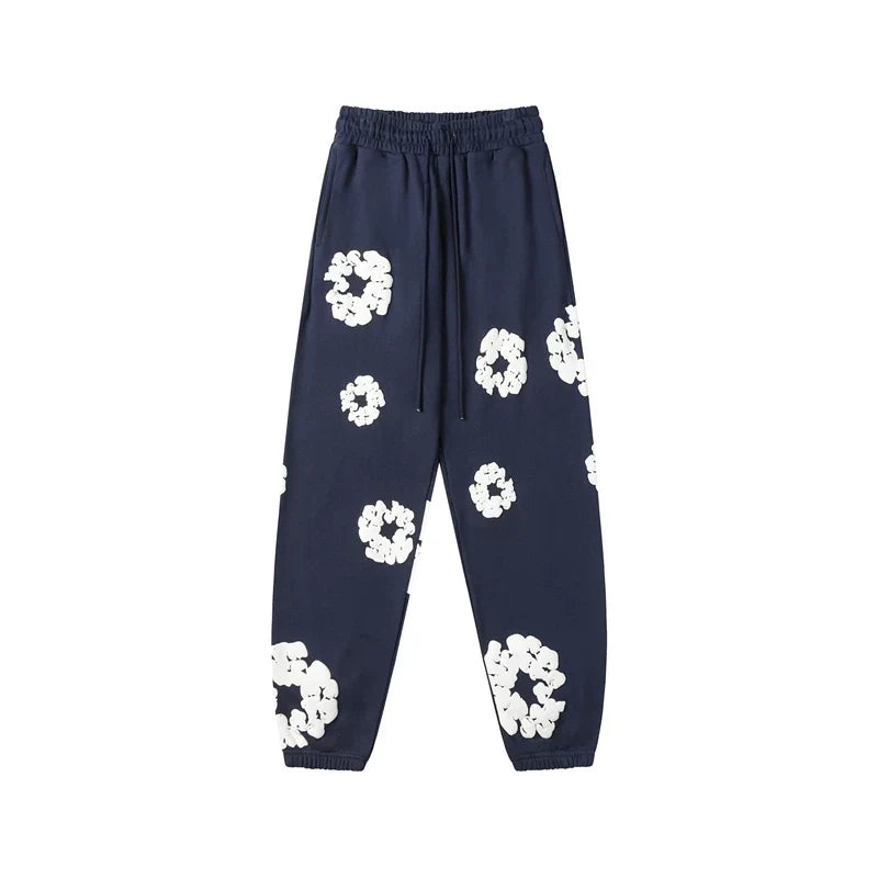 Denim Tears Kapok Foam Print Jogger Pants Navy Blue Streetwear Trousers