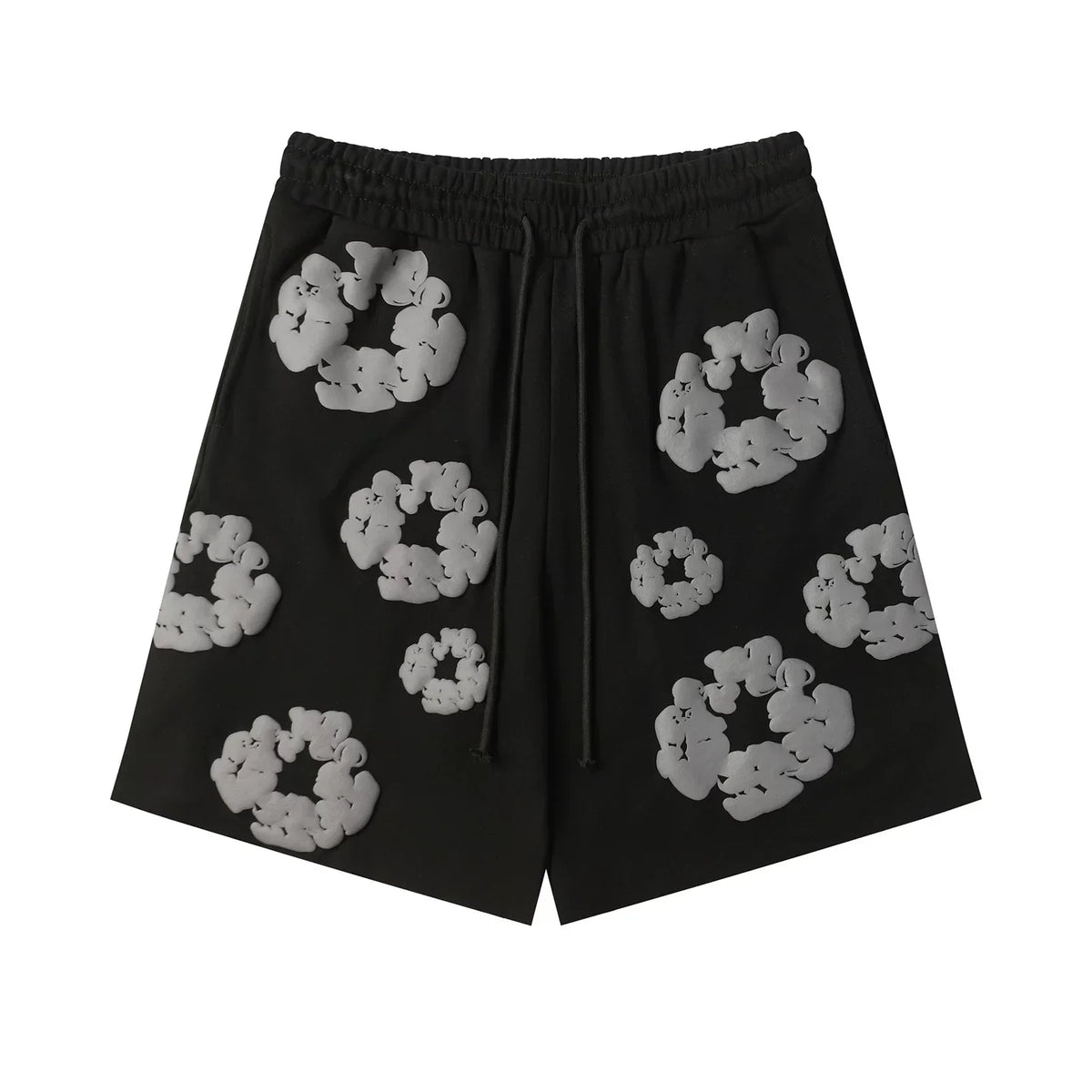 Denim Tears Cotton Wreath Black Grey Unisex Sweat Shorts