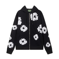 Denim Tears Cotton Wreath Full Zip Hoodie Black