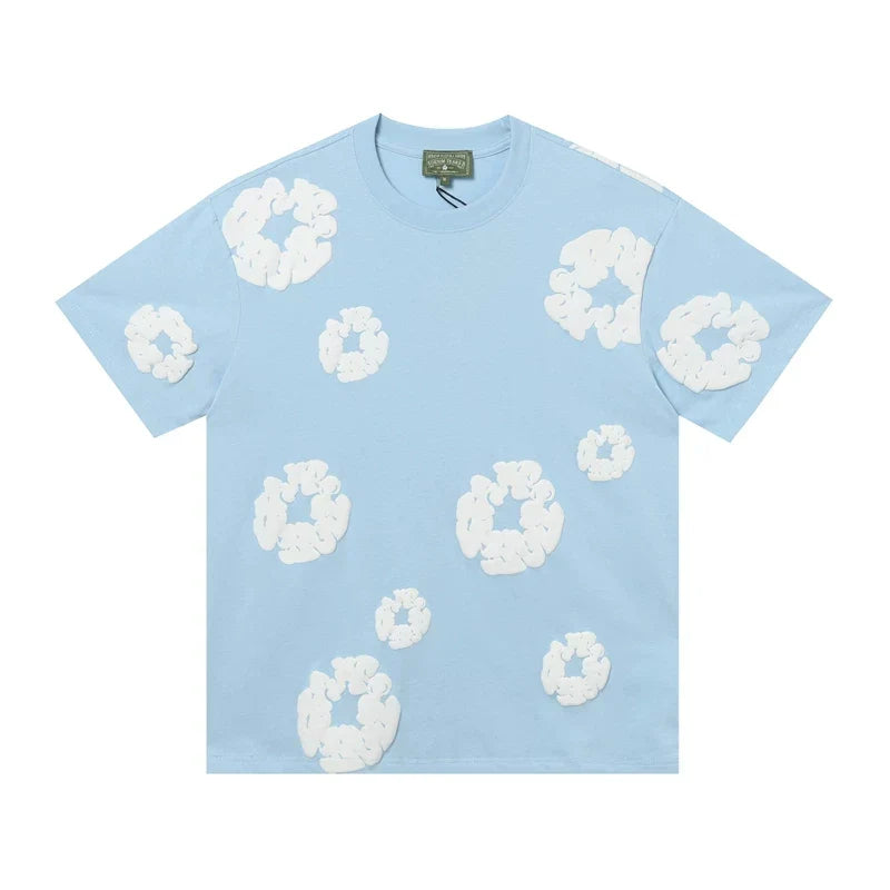 Denim Tears Cotton Wreath Light Blue Unisex Short Sleeve T Shirt